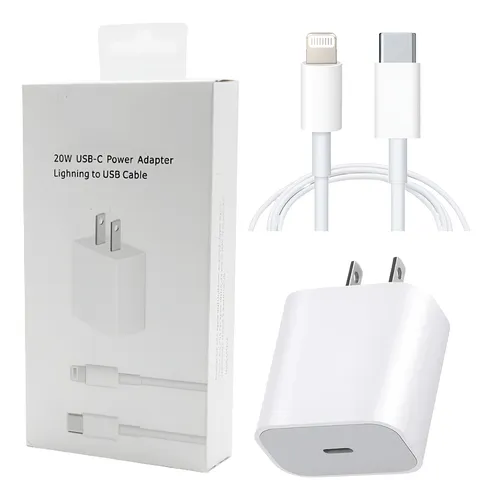 USB-C de 20W y un cable de USB-C a Lightning