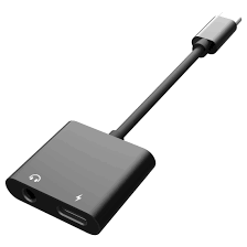 Adaptador de audio y carga 2 en 1 marca Heyus, modelo HY-705