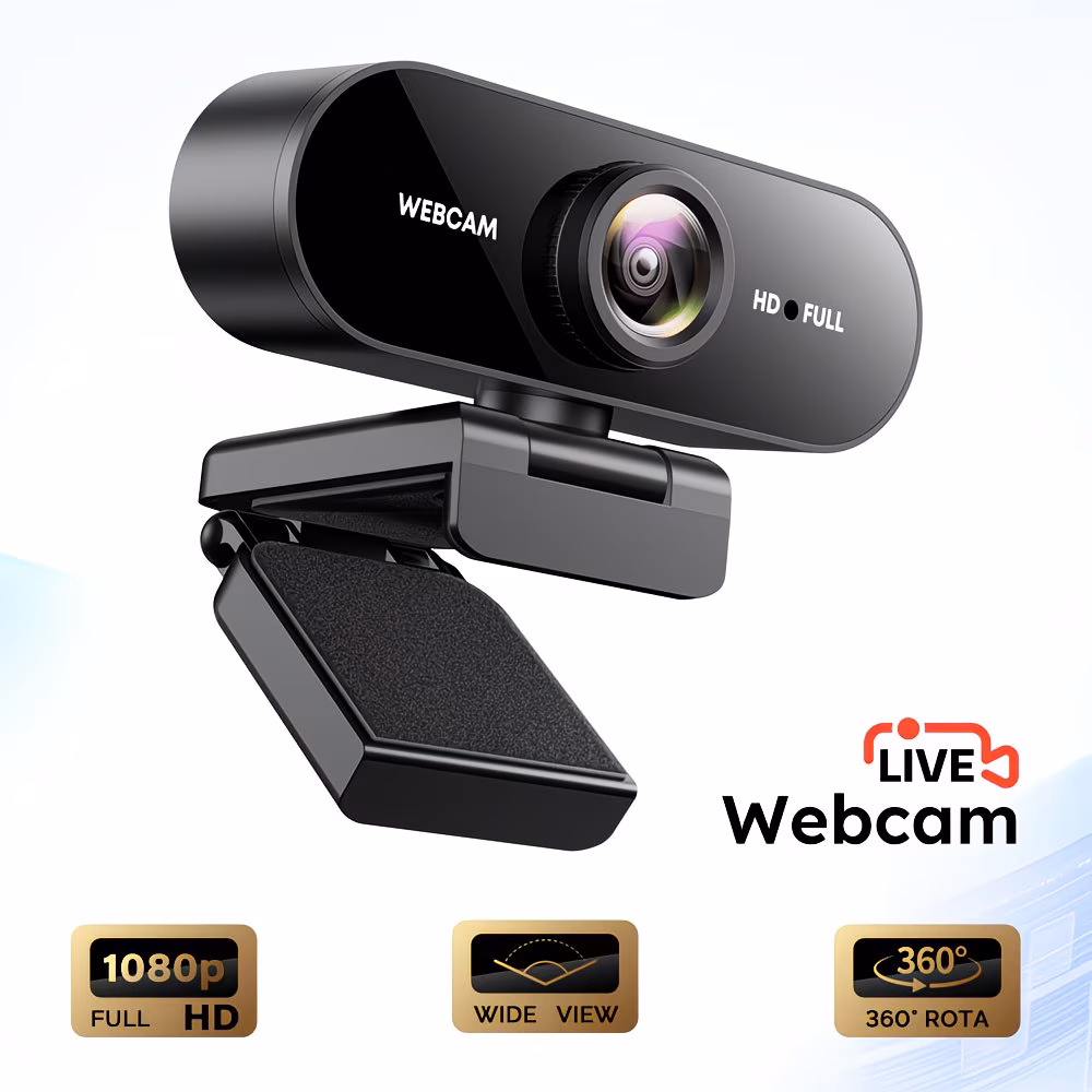 Webcam 1080 FHD para Mac y portátil - Cámara de ordenador USB